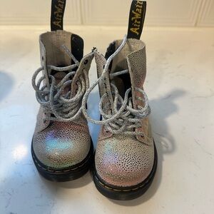Toddler Dr. Martin Boots - white iridescent